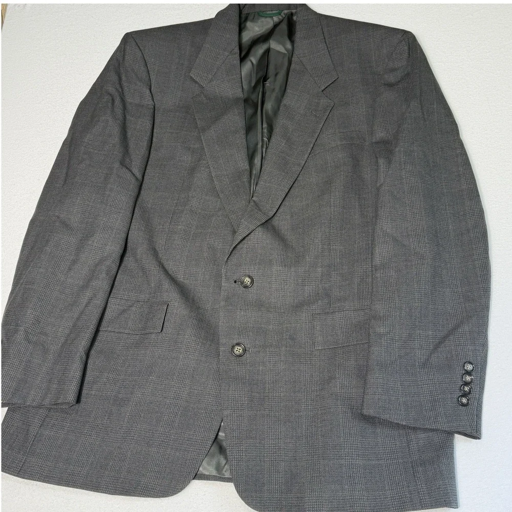 Austin Reed Blazer Sport Coat Mens 44L Gray Check‎ Wool